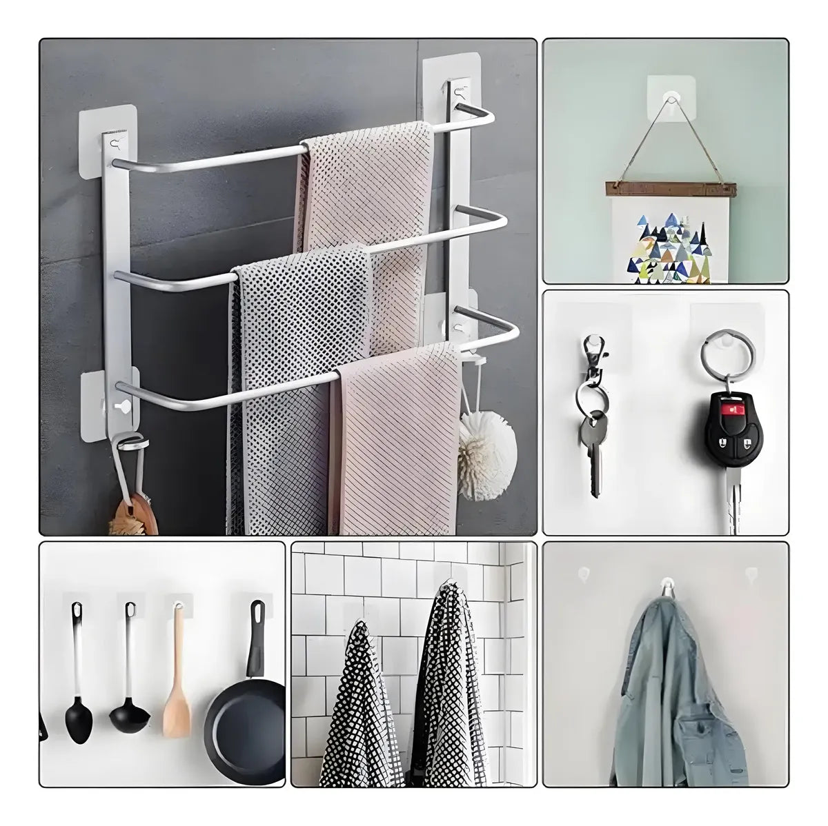 Pack Adhesivo Pro 🔒📦 — 30 Ganchos Impermeables para Baño, Cocina y Más