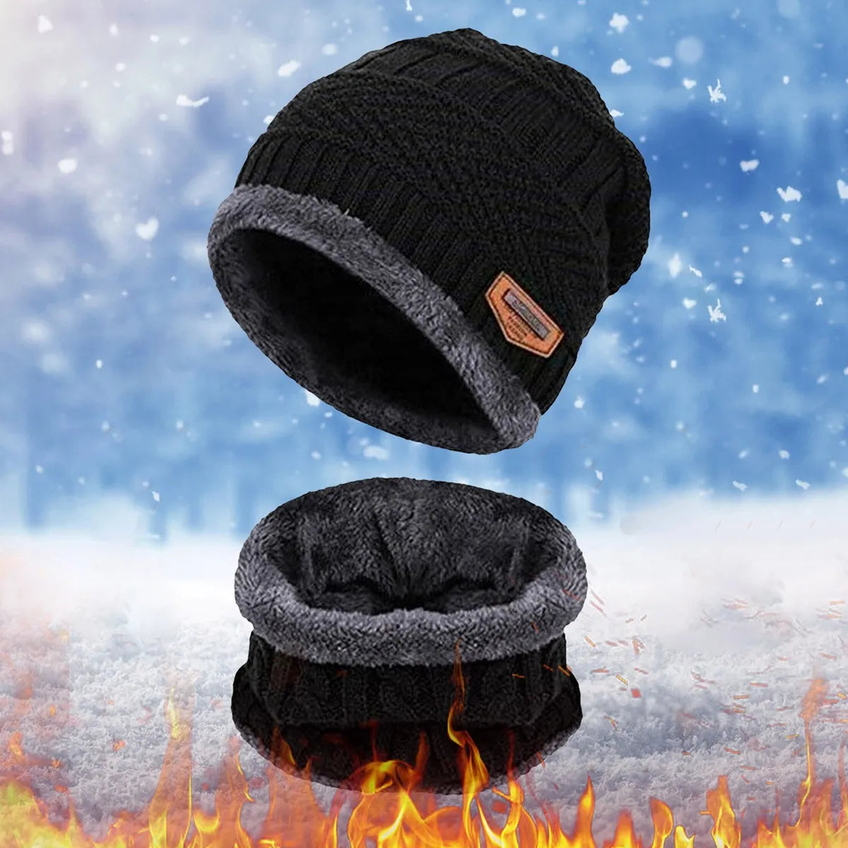 Conjunto Gorro Bufanda Frío(Unisex) 🧣💙