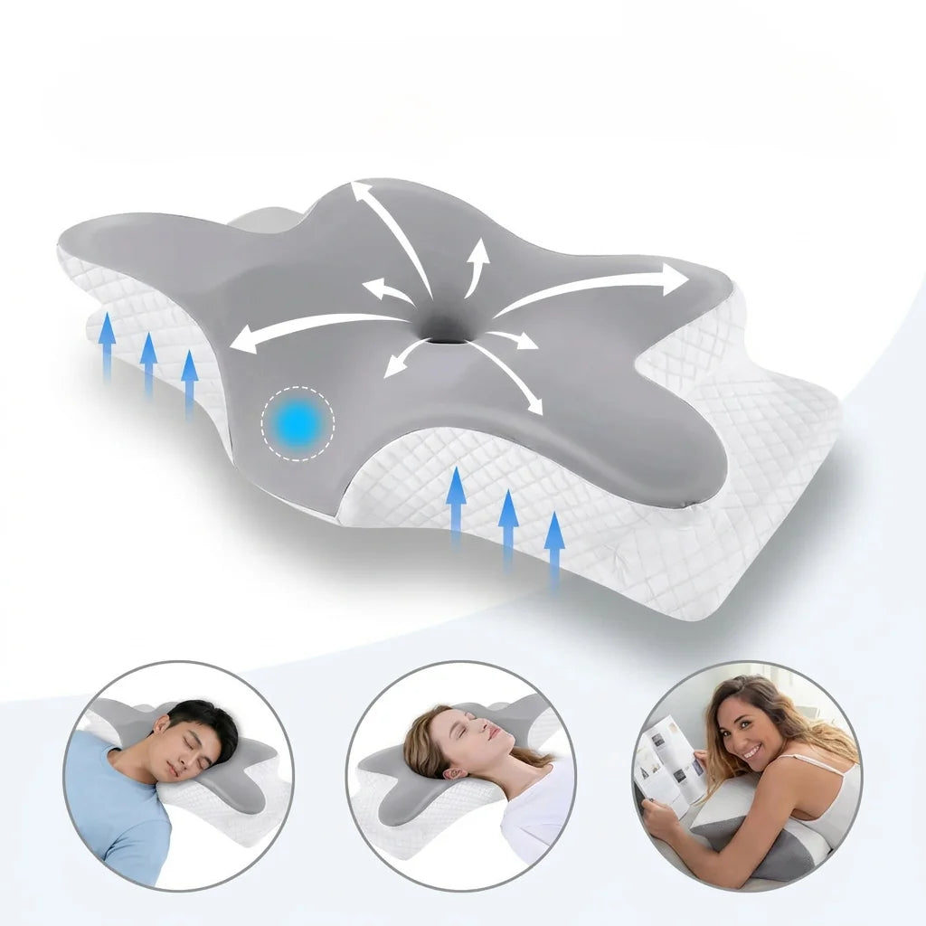 Almohada CervicalGel 360 ❄️ — Tecnología Fría + Soporte Ortopédico Toda la Noche