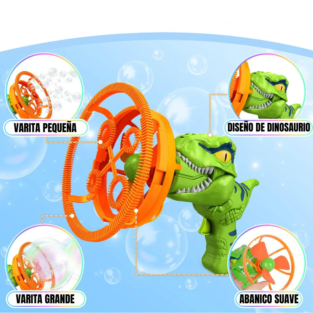 BubbleDino ®️ Máquina Eléctrica de Burbujas 🌈🦕