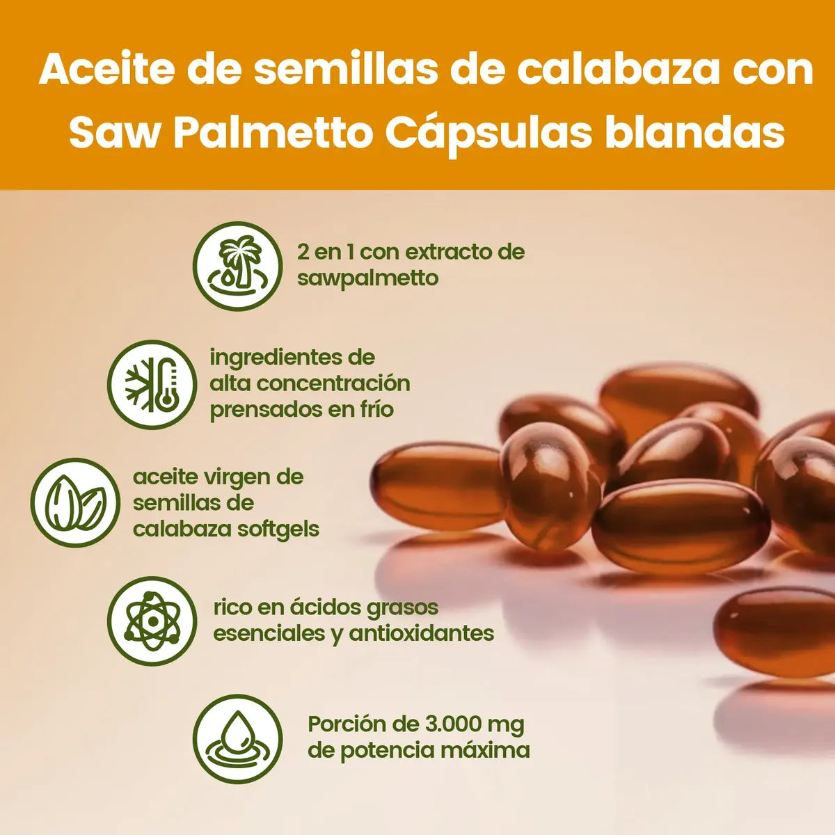 Vivonu Aceite De Semillas De Calabaza 🎃⚡ - 300 cápsulas