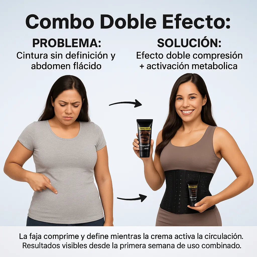 Combo Doble Efecto: Faja + Crema Reductora 💃🔥🔥