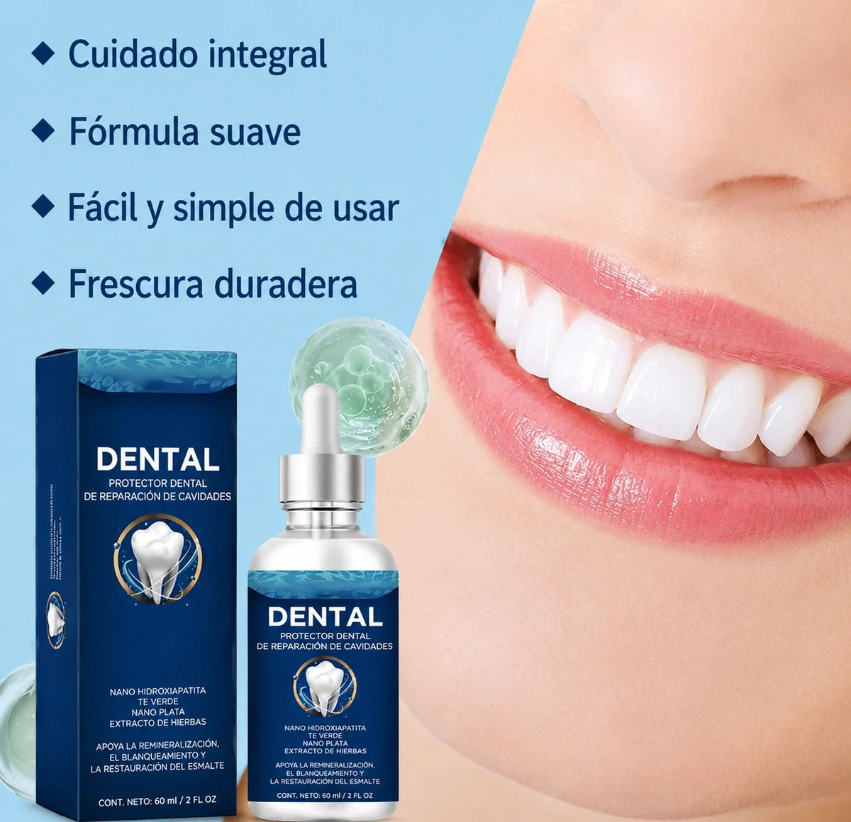 Escudo Dental Pro 2x1 🦷🛡️ — 2 Goteros Restauradores de Esmalte 60ml