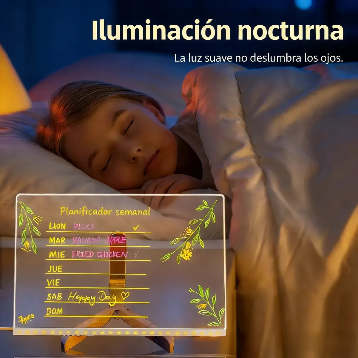 Kit Dibuja y Brilla ✨🎨 · Pizarra Mágica LED 2x1 para Niños
