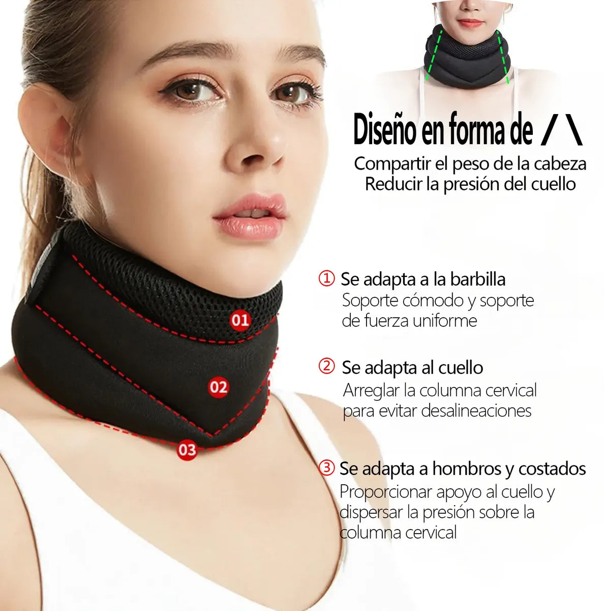 CerviNube ☁️💤 · Soporte Cervical Ergonómico de Espuma Suave