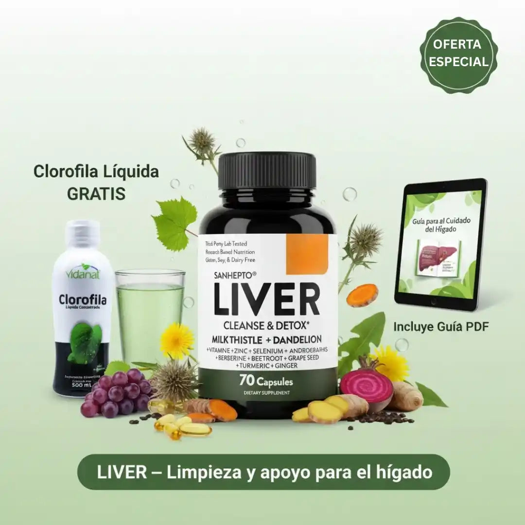LIVER🍇🌱 (Suplemento Limpieza Higado) + Clorofila Liquida (GRATIS)🍃 + Guía PDF