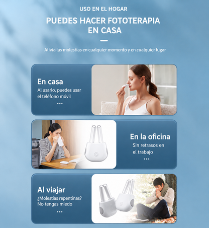 NasaLuz 🔴✨ · Dispositivo de Luz Roja para Nariz, Portátil y Recargable
