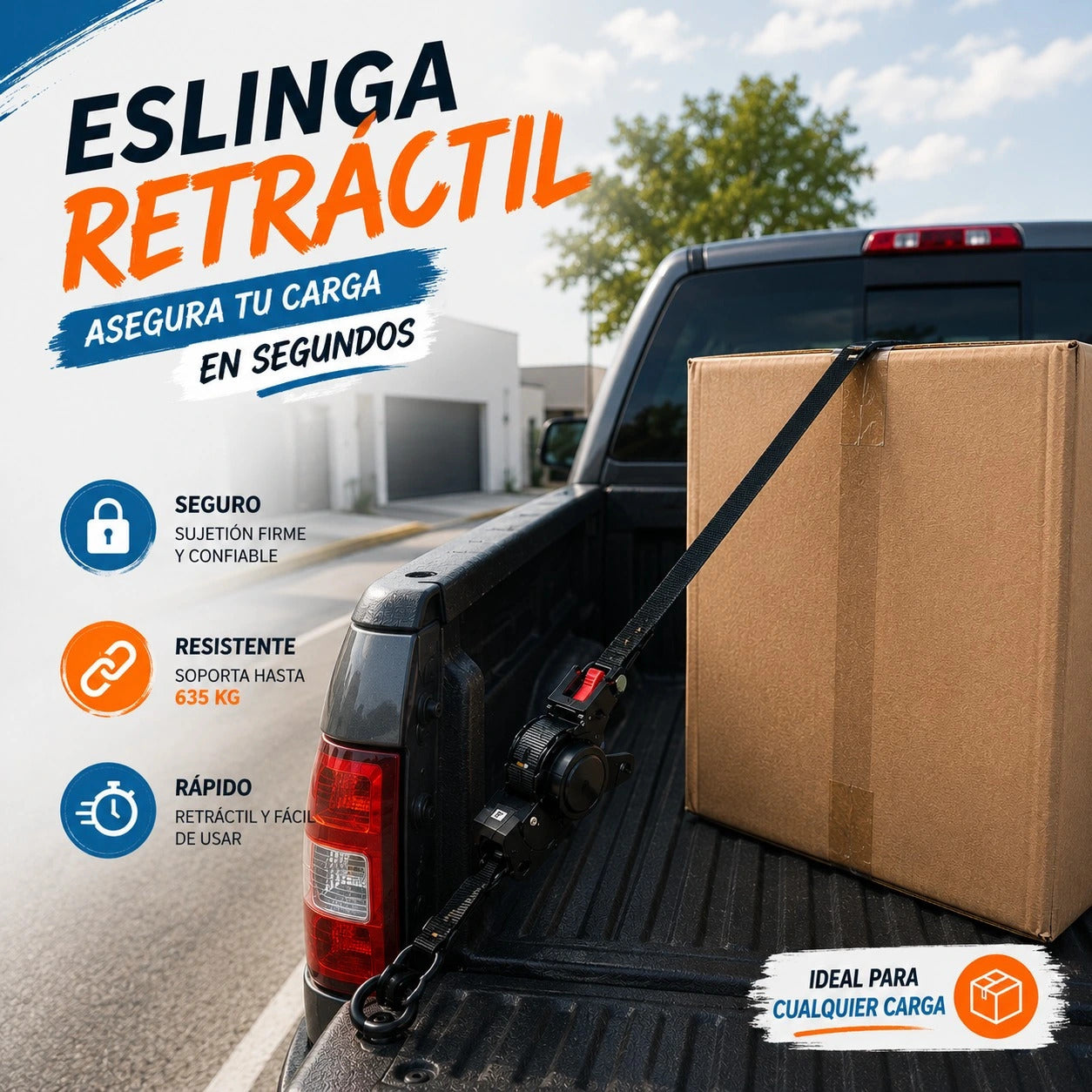 EslingaPro 635 🔧 — Eslinga Retráctil con Trinquete Automático