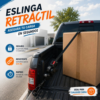 EslingaPro 635 🔧 — Eslinga Retráctil con Trinquete Automático