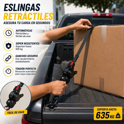 EslingaPro 635 🔧 — Eslinga Retráctil con Trinquete Automático