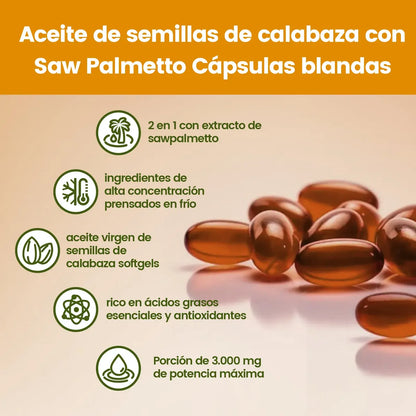 Vivonu Aceite De Semillas De Calabaza 🎃⚡ - 300 cápsulas