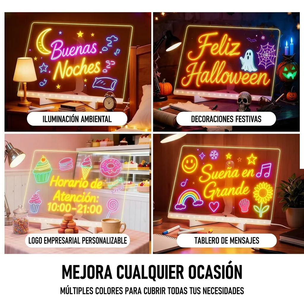Pizarra mágica LED para cualquier ocasión: buenas noches, fiestas, negocio y mensajes
