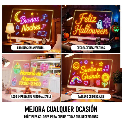 Pizarra mágica LED para cualquier ocasión: buenas noches, fiestas, negocio y mensajes