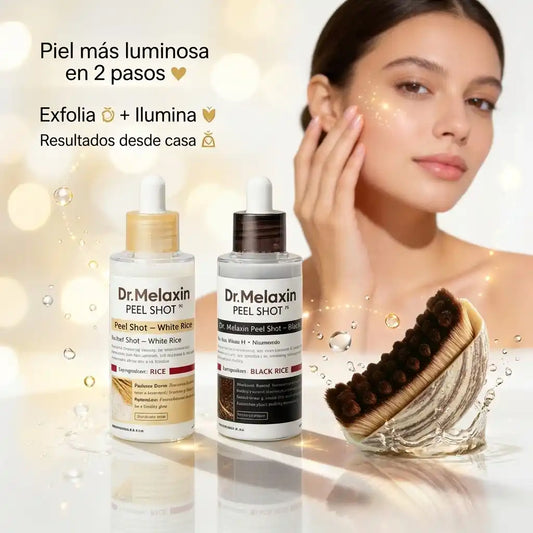 Kit Peel & Glow 🧴💧 — Ampolla de Arroz(2 en 1) + Cepillo Linfático Facial (Gratis)