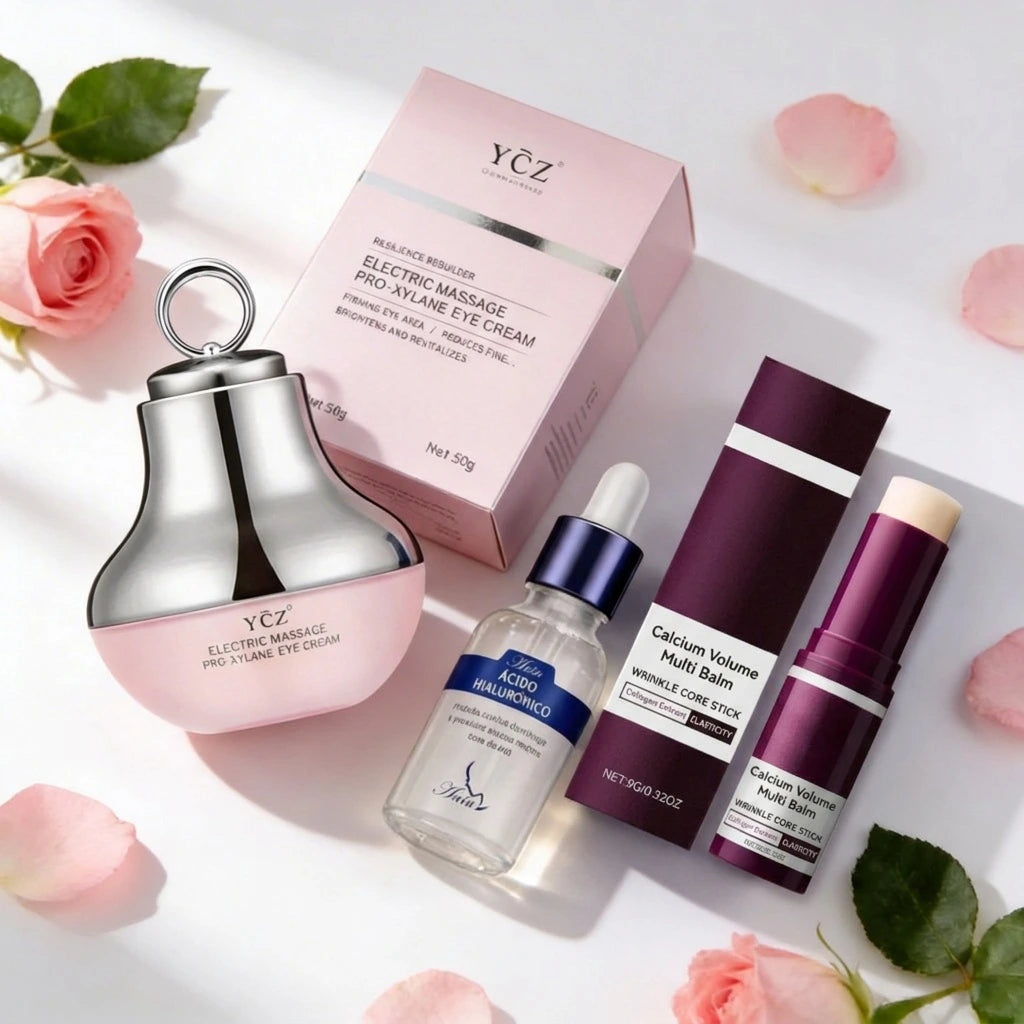 Kit Mirada Nueva PRO 👁️✨ Masajeador + Bálsamo Antiarrugas y Sérum (De regalo🎁)
