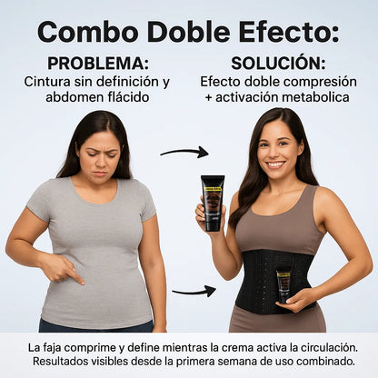 Combo Doble Efecto: Faja + Crema Reductora 💃🔥🔥